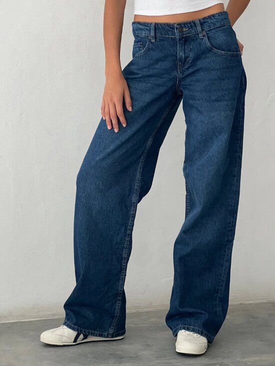 Motel Rocks Denim - Low Rise Parallel Jeans Mid blue Used W24 L32